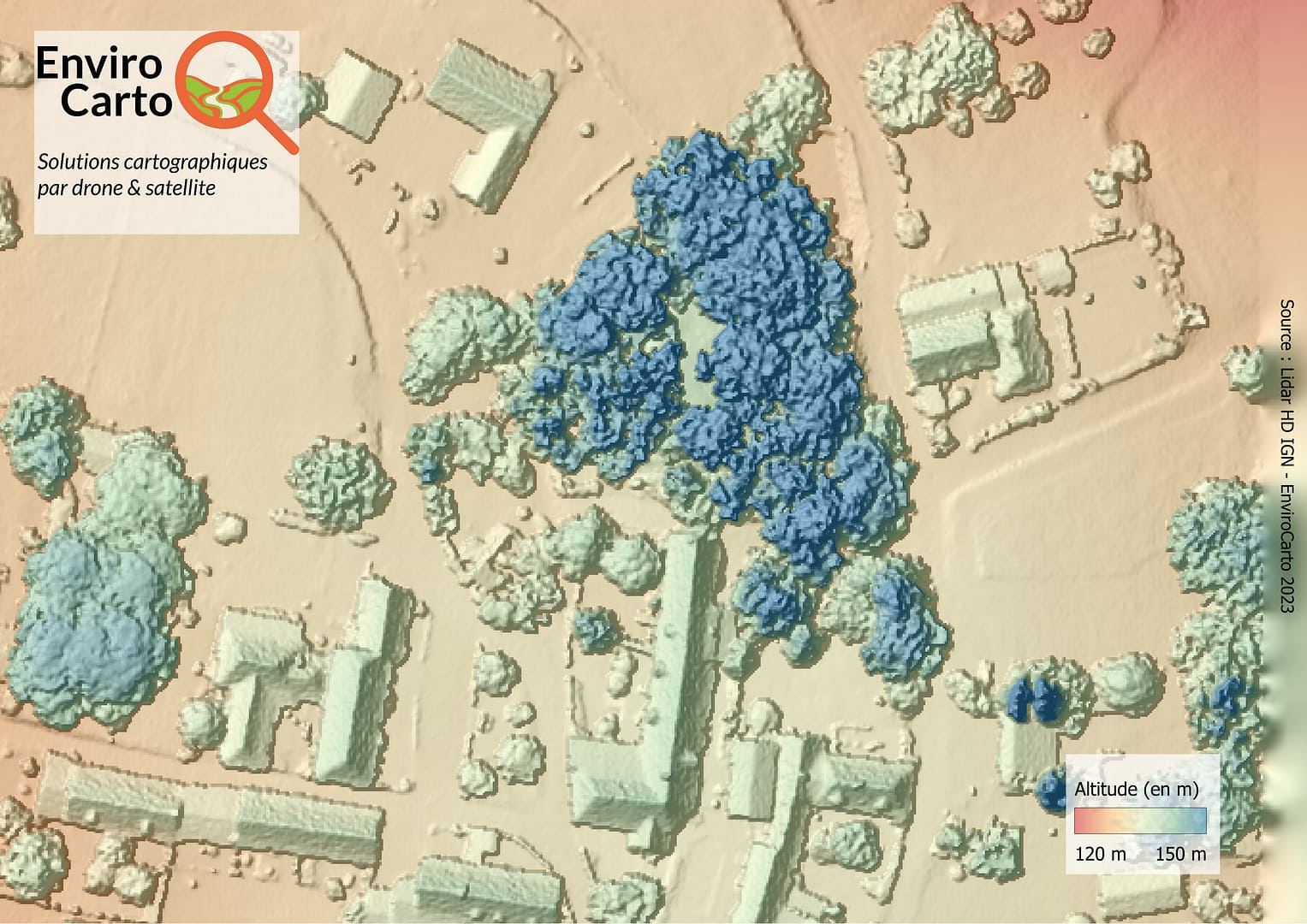 MNS de la Motte castrale de La Mothe (source : EnviroCarto - Lidar HD IGN)