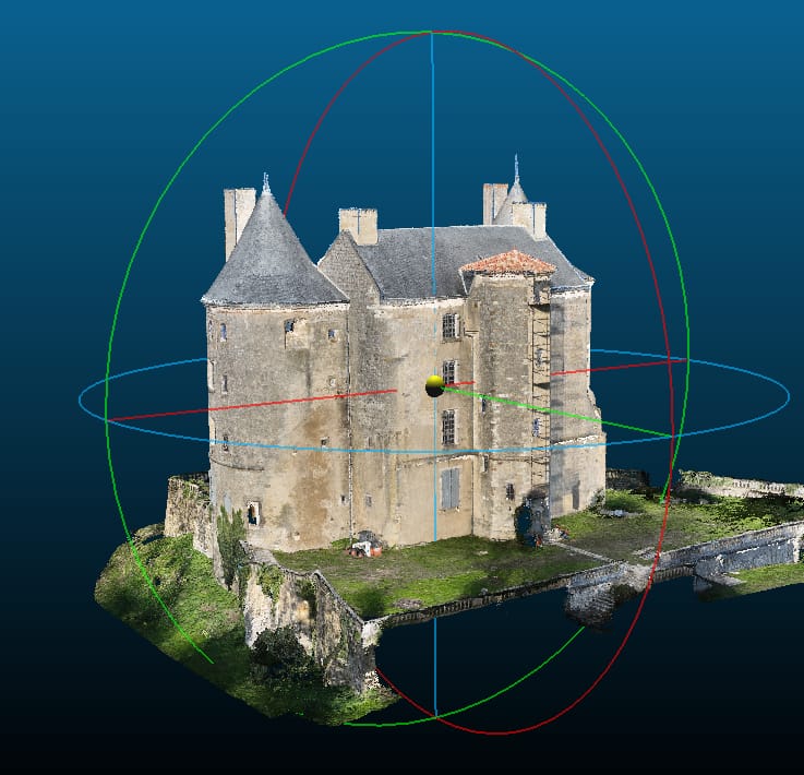 Vue 3D du nuage de points du château de Buzet